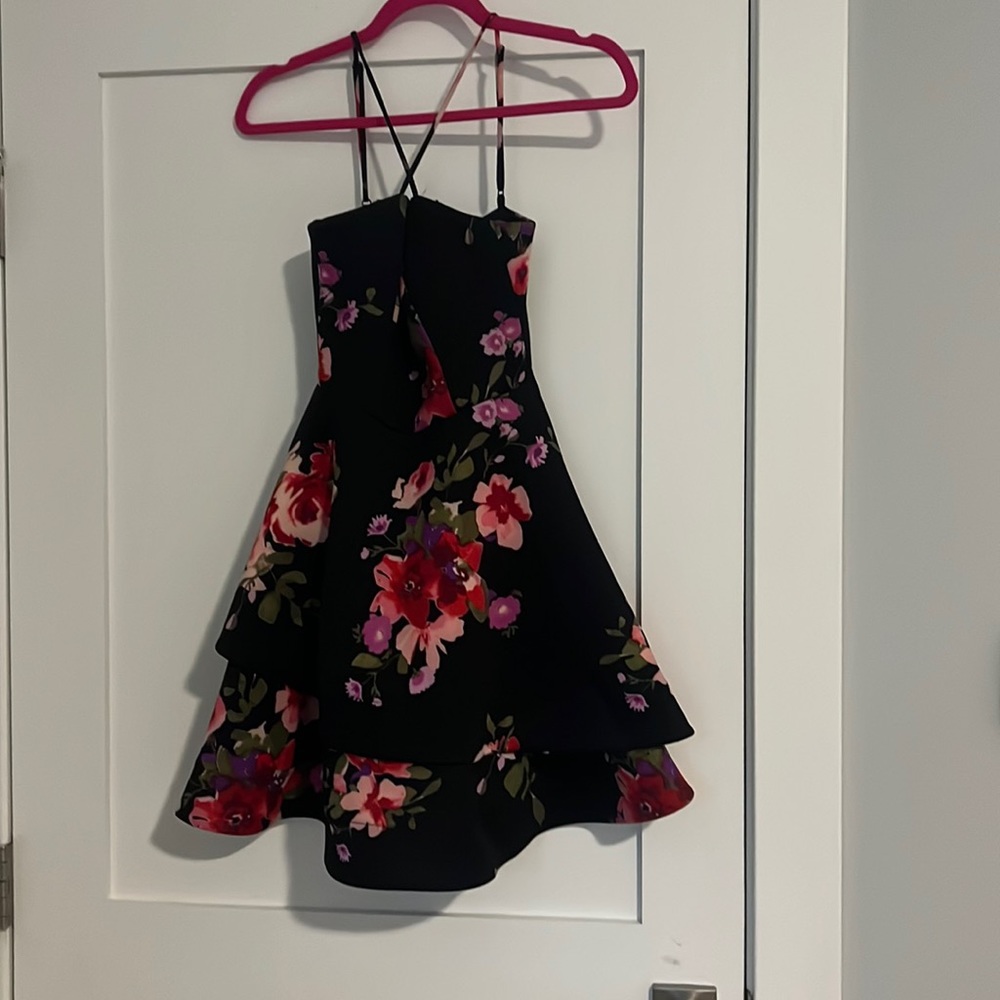 Black dress with flowers